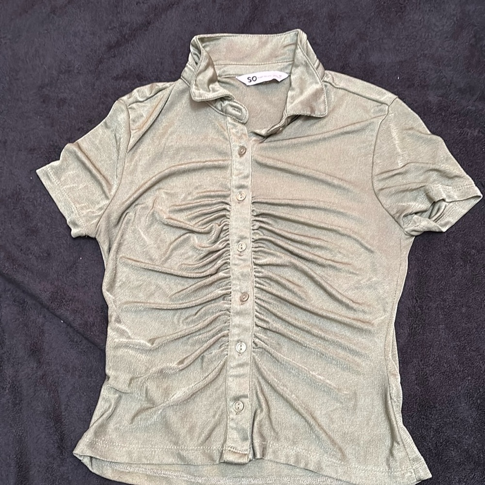 SO silky green shirt